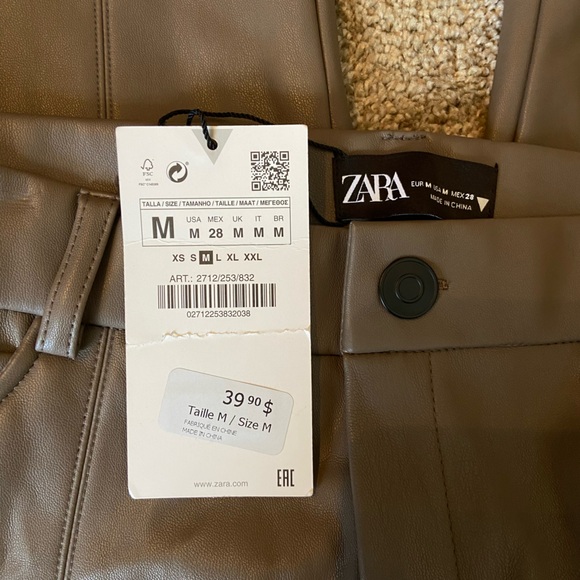 Zara Faux Leather Skinny Legging New - Picture 2 of 9